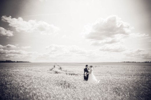 Brautpaar auf Feld